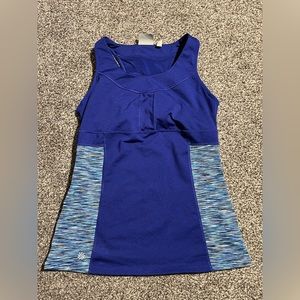 ATHLETA Blue Space Dye Shelf Bra Tank Top M Athletic Yoga Exercise